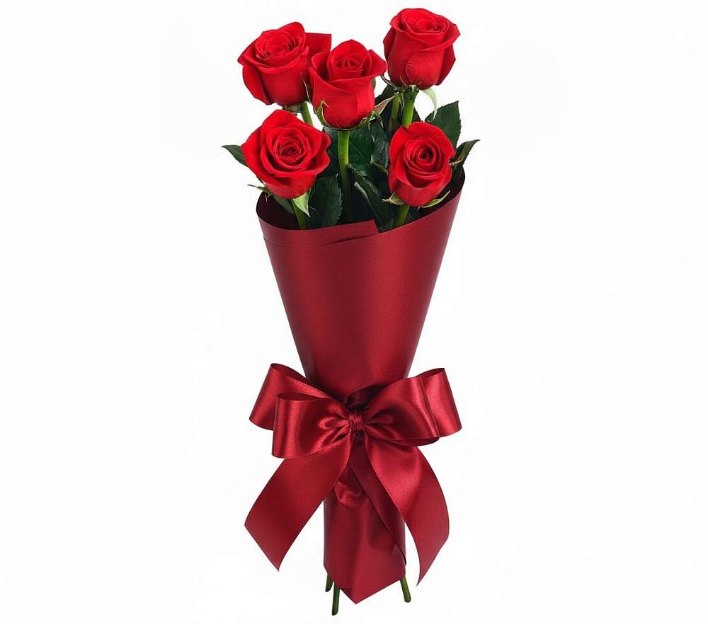 Букет 5 Красных роз Эдлесс Лав в Калужской Краснодарский край