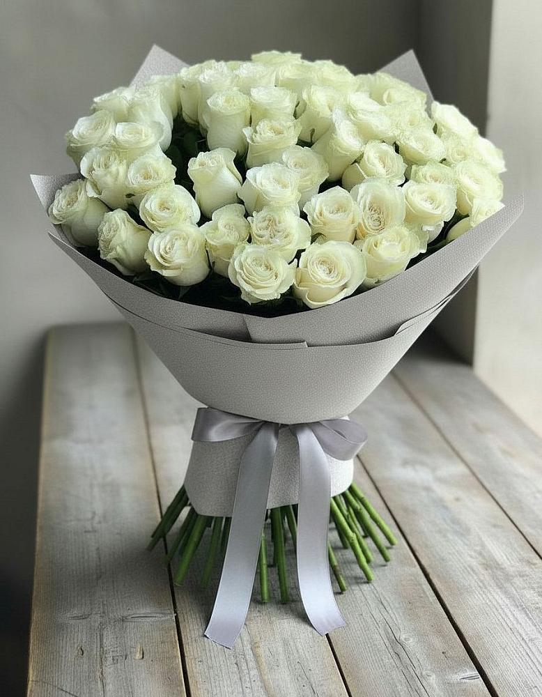 Букет 35 Белых роз в Калужской Краснодарский край