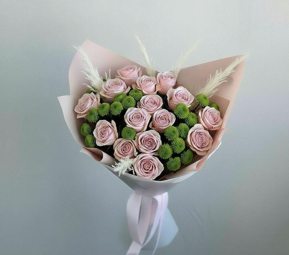 Букет цветов из: Розы и Хризантемы в Калужской Краснодарский край