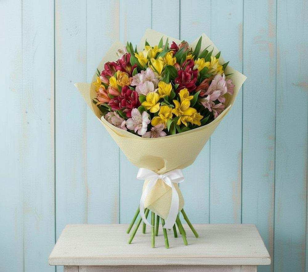 Букет цветов из: Альстромерии в Калужской Краснодарский край