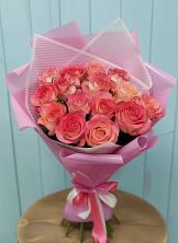 Букет 15 Розовых роз Равель в Калужской Краснодарский край