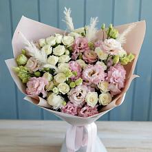 Букет цветов из:  Альстромерии и Розы в Калужской Краснодарский край